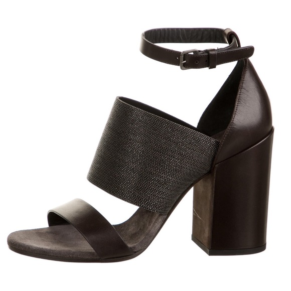Brunello Cucinelli leather block heel sandals - Picture 2 of 13